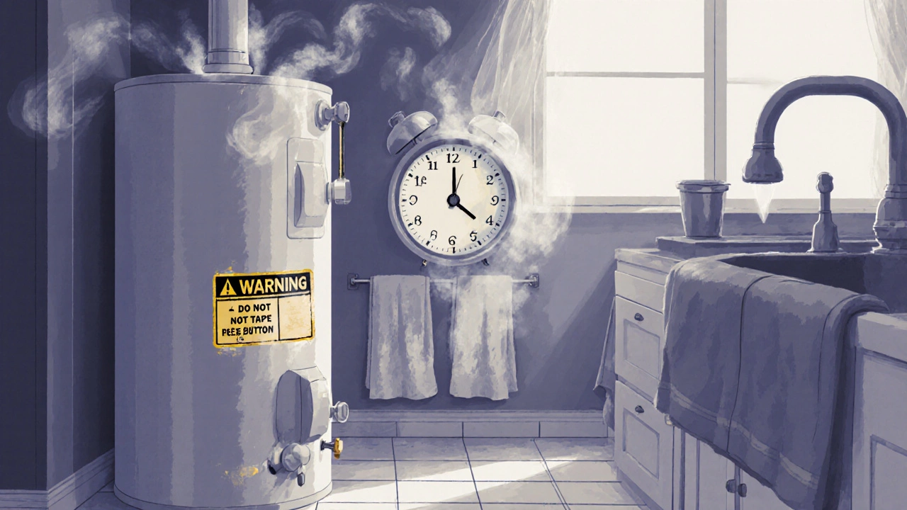 Homeowner waiting for hot water to return after resetting the heater.