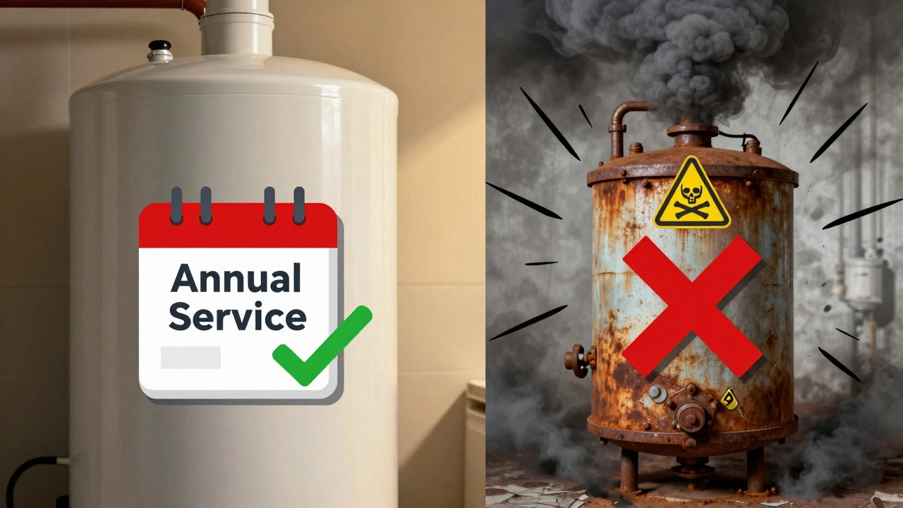 Comparison of serviced vs neglected boiler safety risks