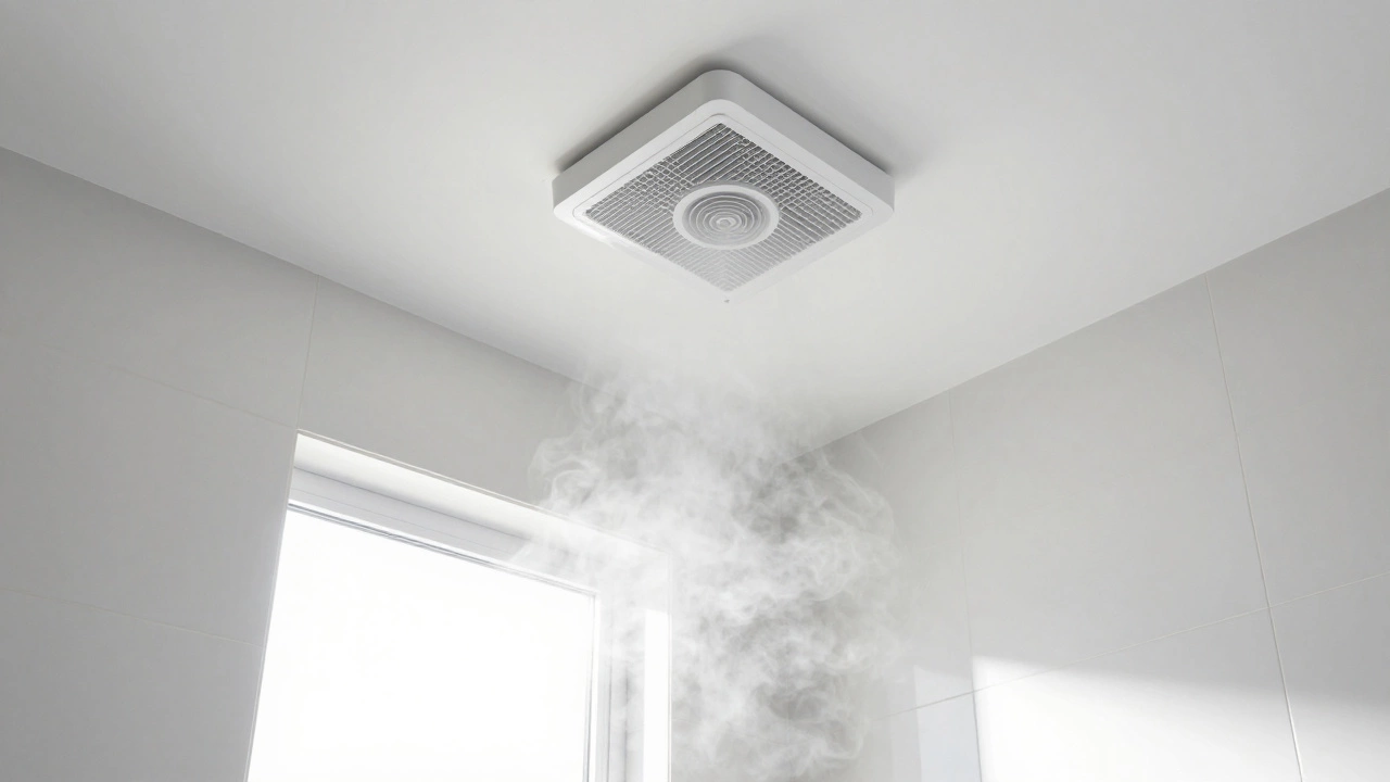Bathroom exhaust fan removing steam efficiently