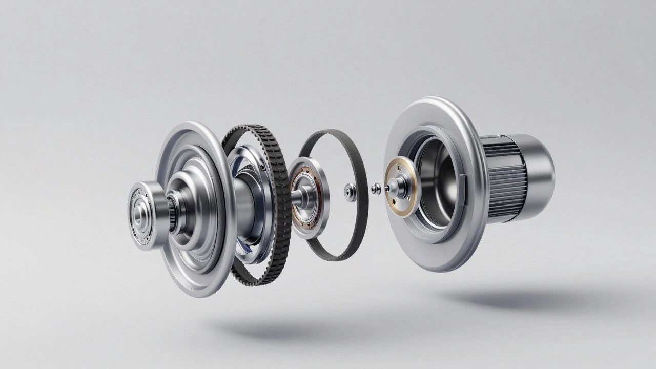 Exploded view of washing machine internal mechanical parts