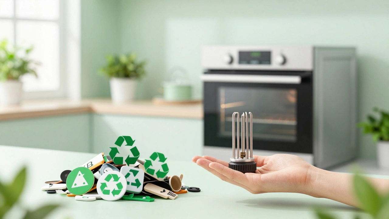 New heating element representing eco-friendly appliance repair